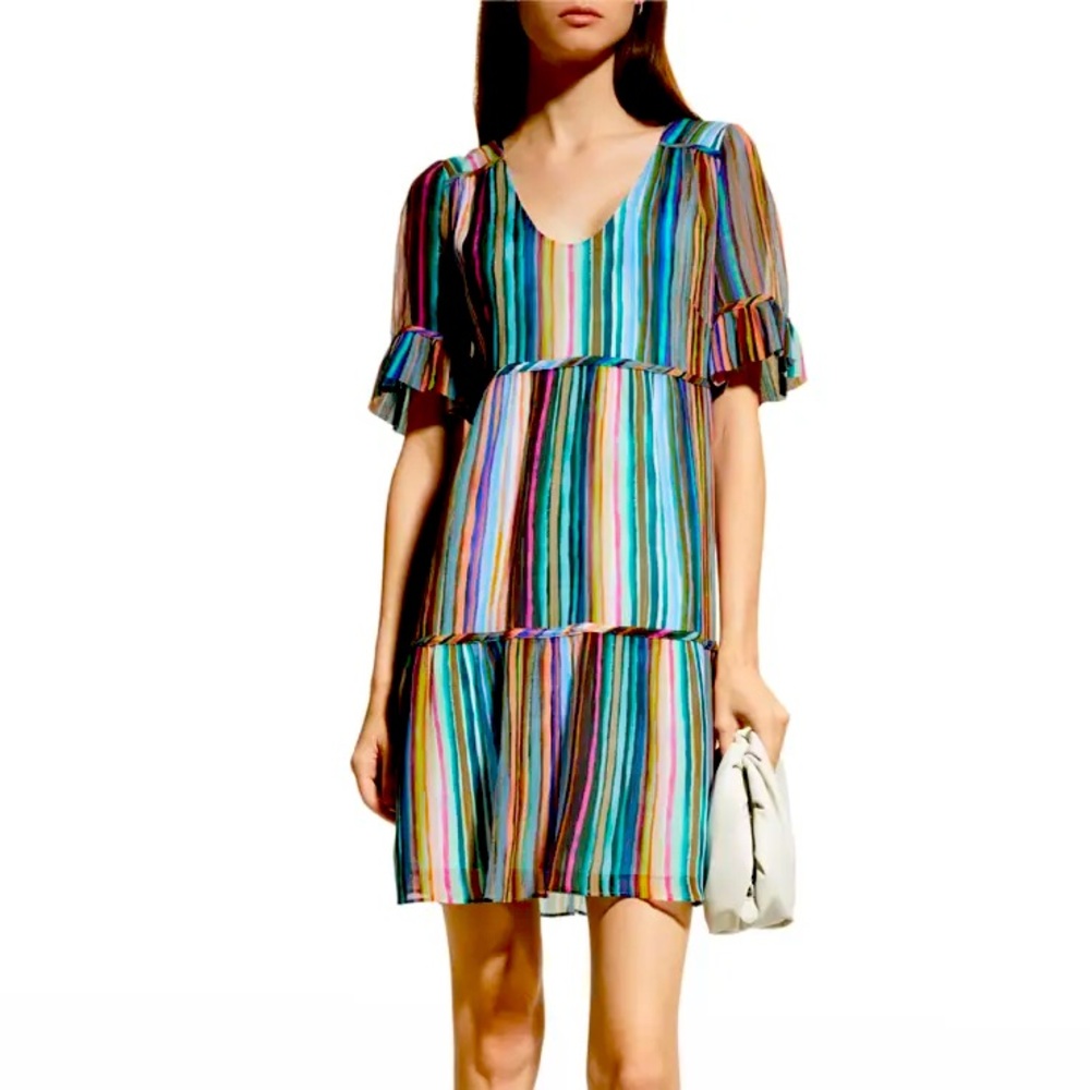 Marie Oliver Vanessa Striped Tiered Dress